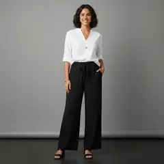 DESIGNERS - Pantalón Palazzo Mujer Tallas Grandes Cintura Elástica Casual