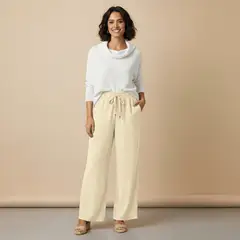 DESIGNERS - Pantalón Palazzo Mujer Tallas Grandes Cintura Elástica Casual