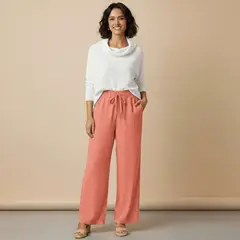 DESIGNERS - Pantalón Palazzo Mujer Tallas Grandes Cintura Elástica Casual
