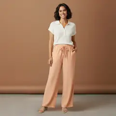 DESIGNERS - Pantalón Palazzo Mujer Tallas Grandes Cintura Elástica Casual