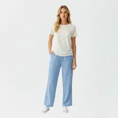 DESIGNERS - Pantalón Palazzo de Lino Detalle Calado Lateral