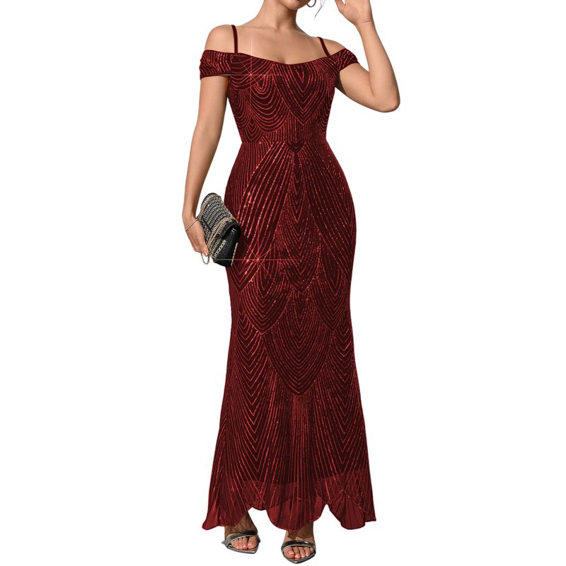 BLWOENS - Vestido de noche para mujers - Rojo