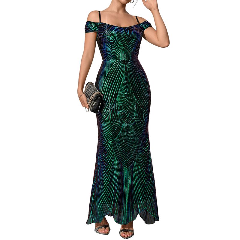 BLWOENS - Vestido de noche para mujers - Verde