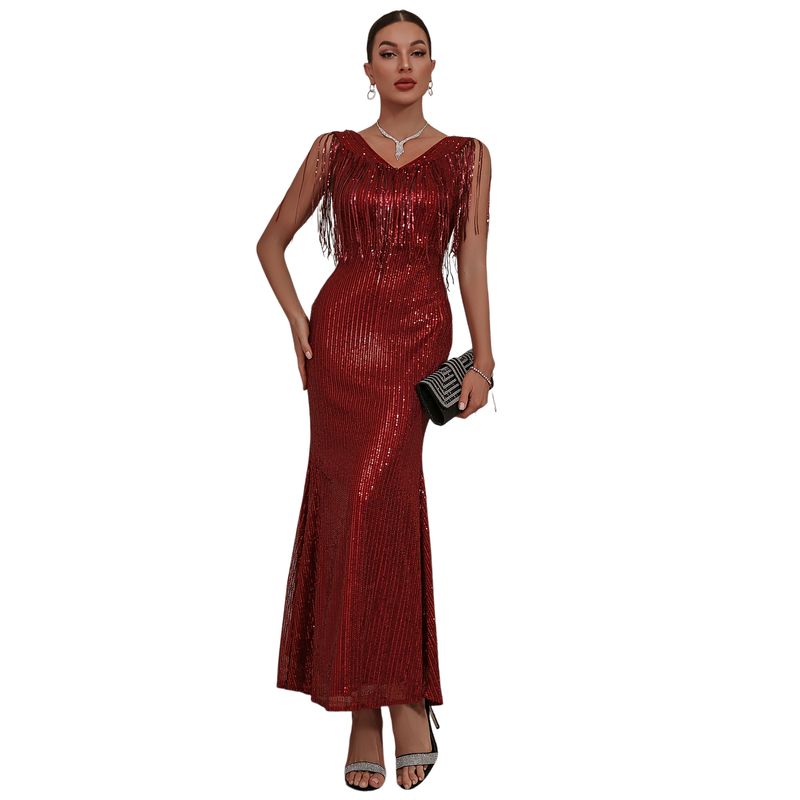 BLWOENS - Vestido de noche para mujers - Rojo