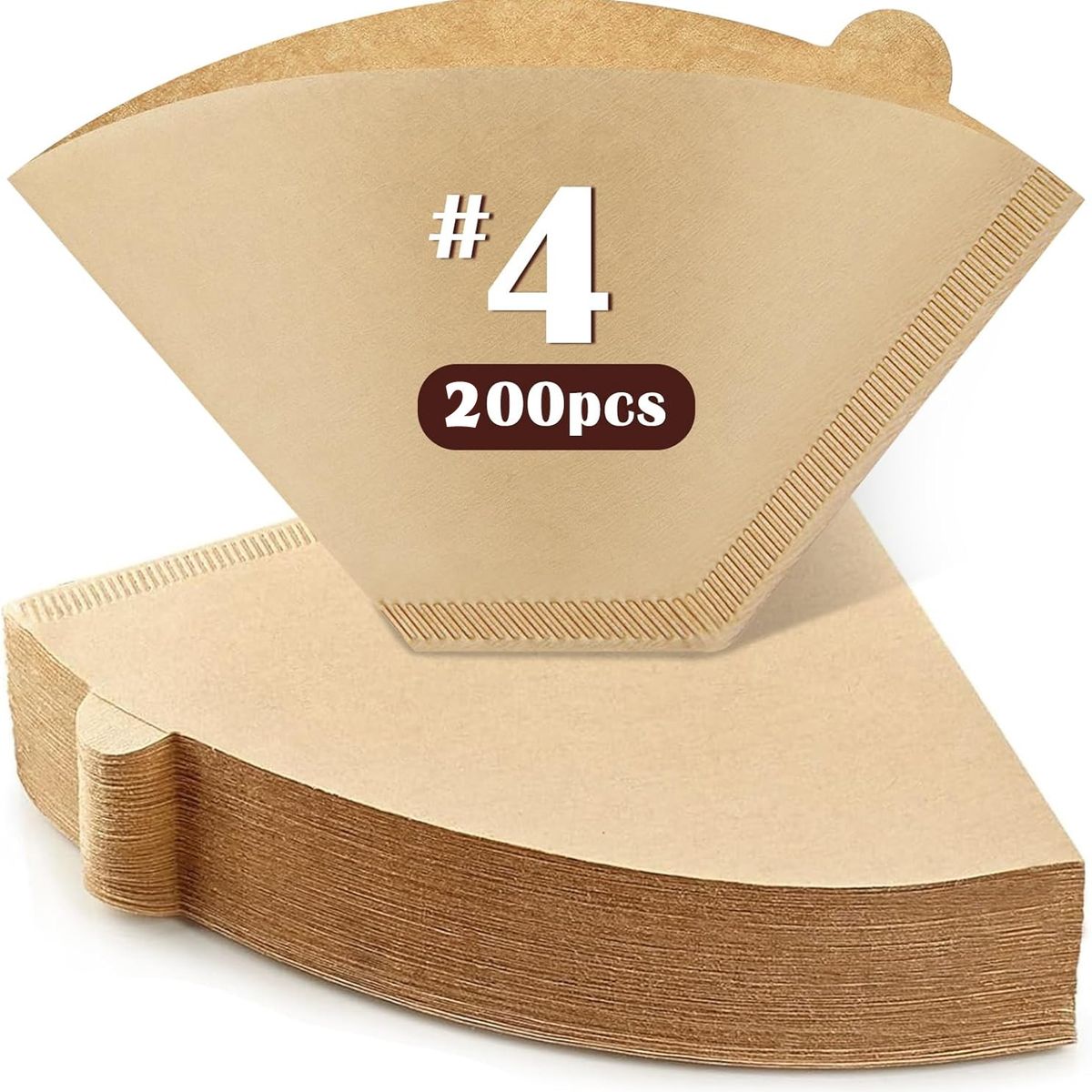 KUANGYE - 200 Filtros De Papel De Café Super Premium Cono #4 de 8 a 12 tazas