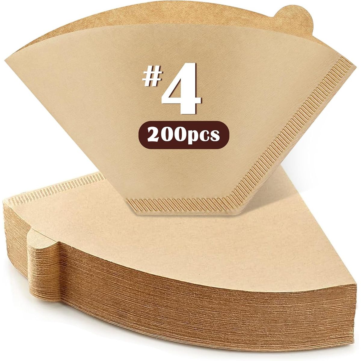 KUANGYE - 200 Filtros De Papel De Café Super Premium Cono #4 de 8 a 12 tazas