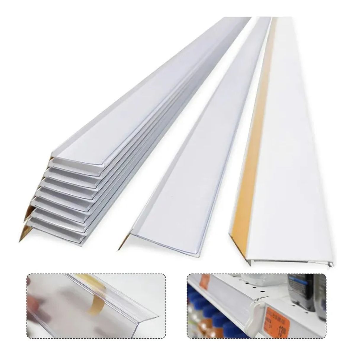 KUANGYE - 10m Porta Fleje Adhesivo Tipo L Precio Plastico Transparente