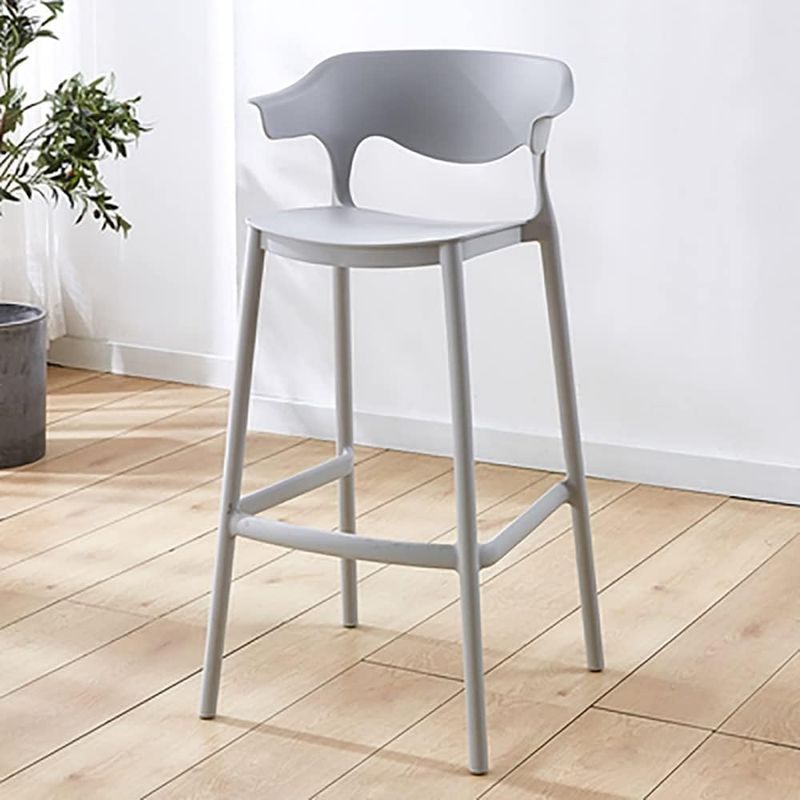 GENERICO - Taburetes Altos Blancos Con Respaldo Butaca Silla Plastica