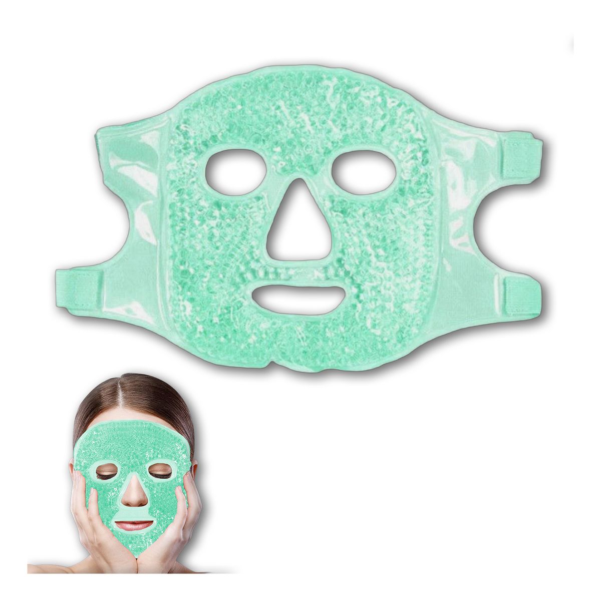 ATURE - Máscara Facial Gel Frío Calor Terapia Poros Hinchazón Estrés verde