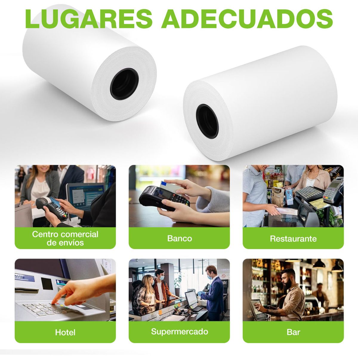 SUPERCENTER - Caja X 50 Rollos Papel Térmico 80mm X80mm Color Blanco