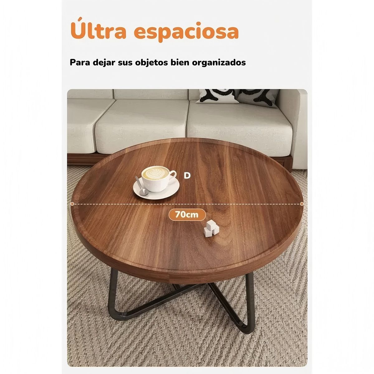 BITART - Mesa De Centro Redonda 70cm