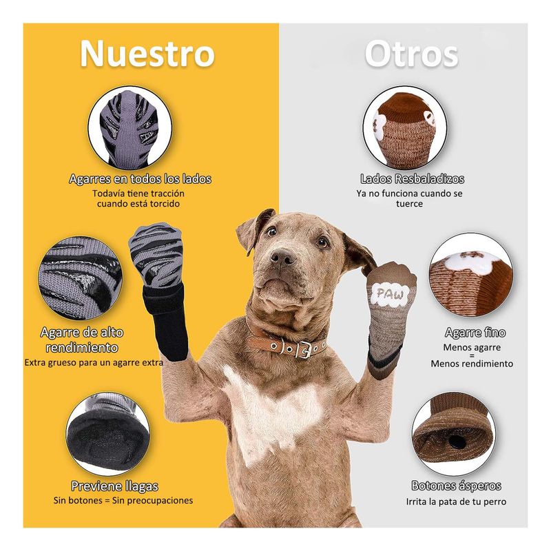 WELDMON - Calcetines Antideslizante Perros-Apto Para Todo Los Perro（S）