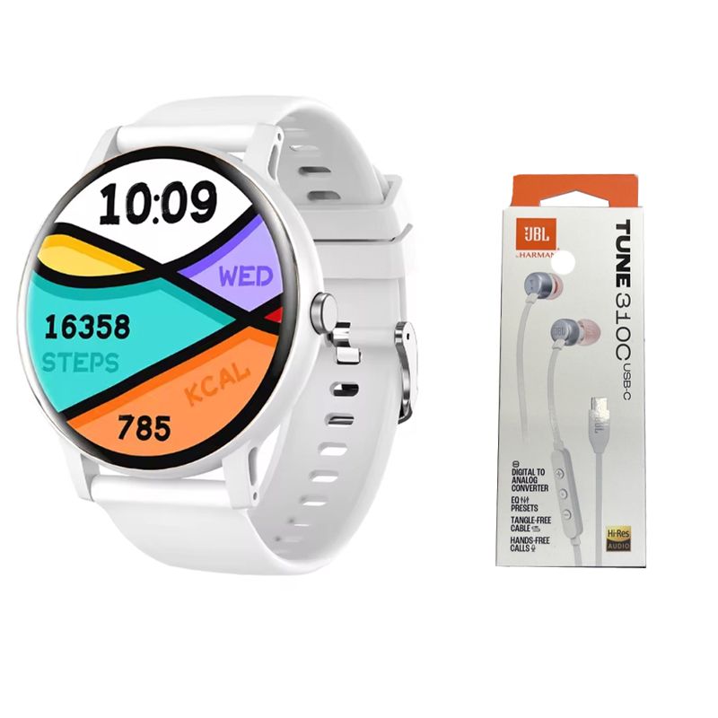 JBL - Audífonos JBL Tune 310C Tipo C Blanco y  Fit Pro reloj inteligente W