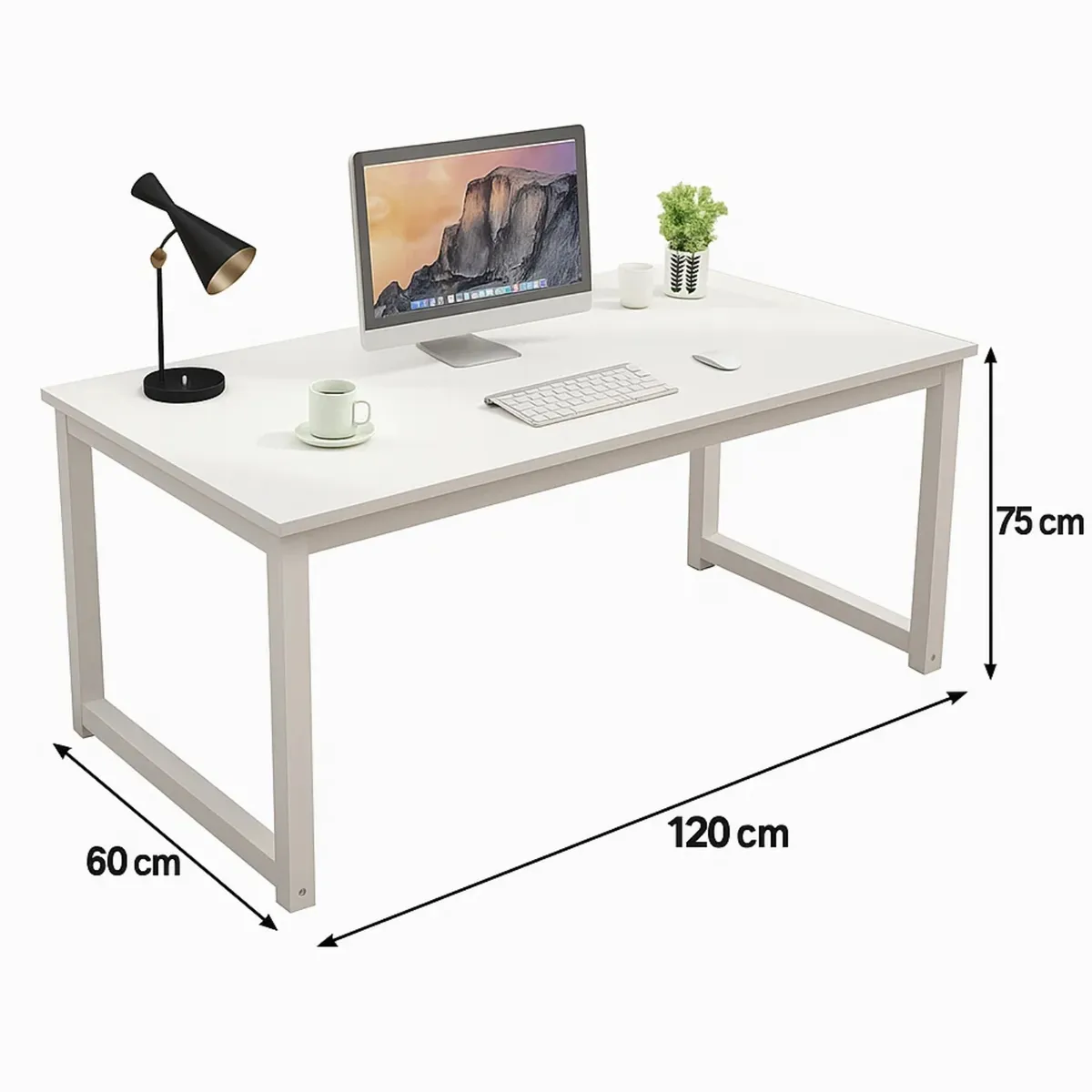 CRUSEC - Escritorio De Estudio Para Oficina En Casa - Blanco-Blanco