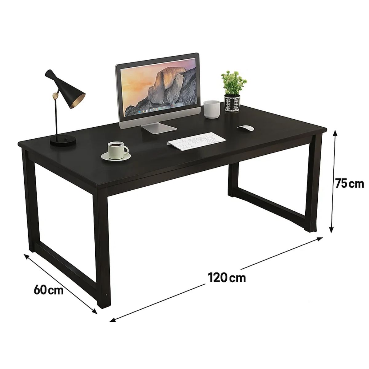 CRUSEC - Escritorio De Estudio Para Oficina En Casa - Negro-Negro