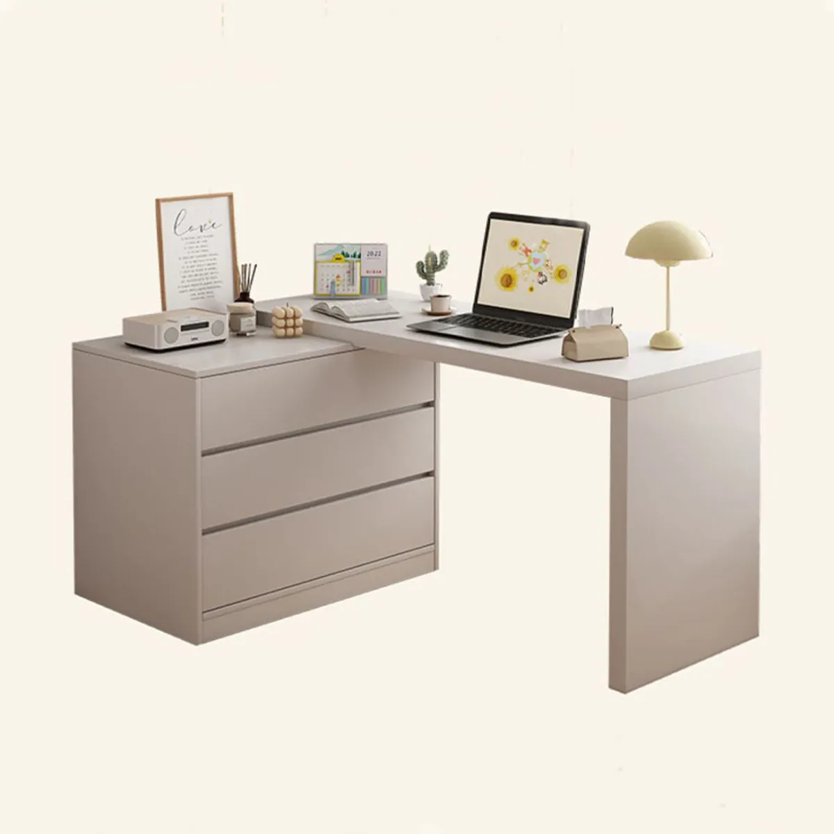 GENERICO - Escritorio Estudio Oficina Madera Maciza 3 Cajones Modular