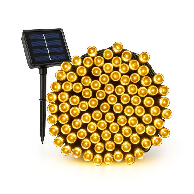 GENERICO - Luces Navideñas Solar Calidas 100 Led 10M Decoracion Navidad