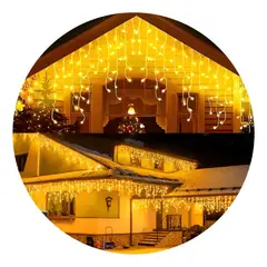 GENERICO - Luces Navidad Solar Cascada Calidas 360 Led 8M Decoracion