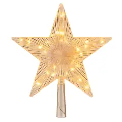 GENERICO - Estrella Punta Arbol Led Calida Navidad A Pilas Decoracion