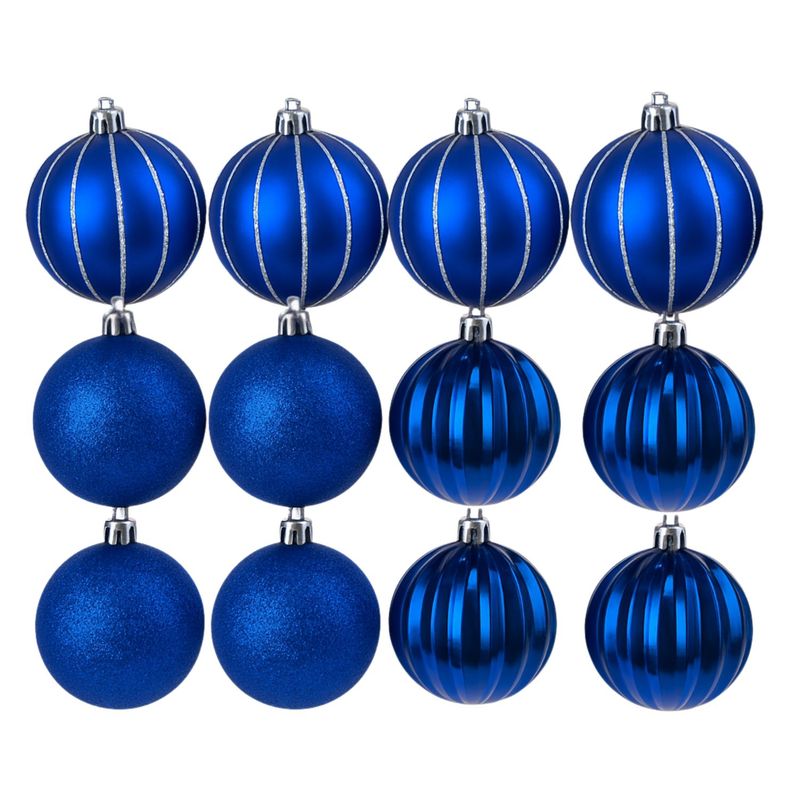 GENERICO - 12 Bambalinas Esferas Navideñas Azul 6cm Decoracion Navidad