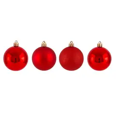 GENERICO - 4 Bambalinas Esferas Navideñas Rojo 12cm Decoracion Navidad