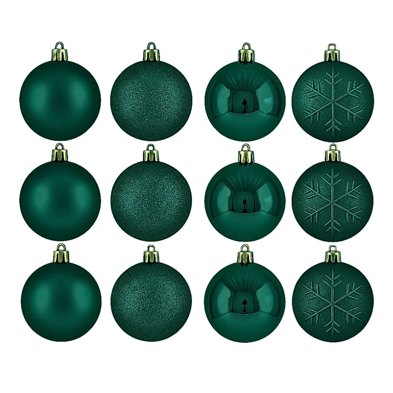 GENERICO - 16 Esferas Bambalinas Adorno Navideño Verde 6cm Decoracion