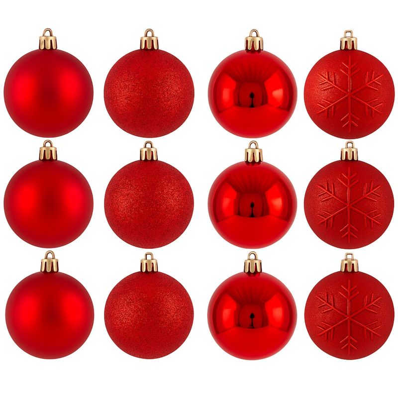 GENERICO - 16 Esferas Bambalinas Adorno Navideño Rojo 6cm Decoracion