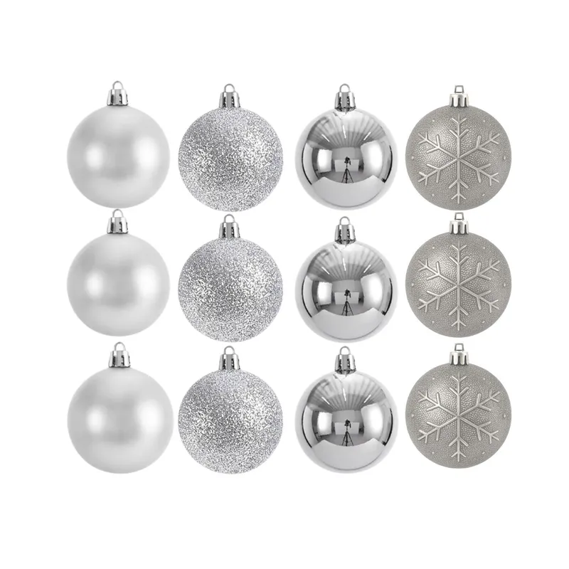 GENERICO - 16 Esferas Bambalina Adorno Navideño Plateado 6cm Decoracion