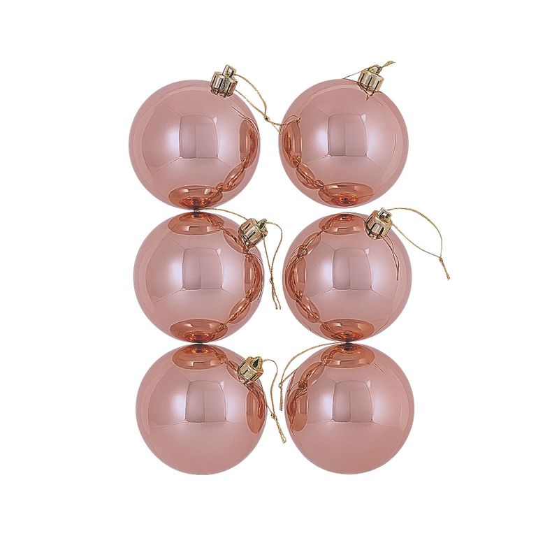 GENERICO - 6 Esferas Navideñas Bambalinas Adorno 6cm Rosa Decoracion