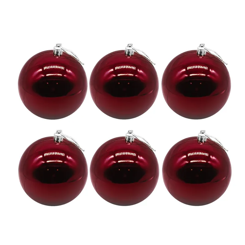 GENERICO - 6 Esferas Navideñas Bambalinas 4cm Adorno Vino Decoracion