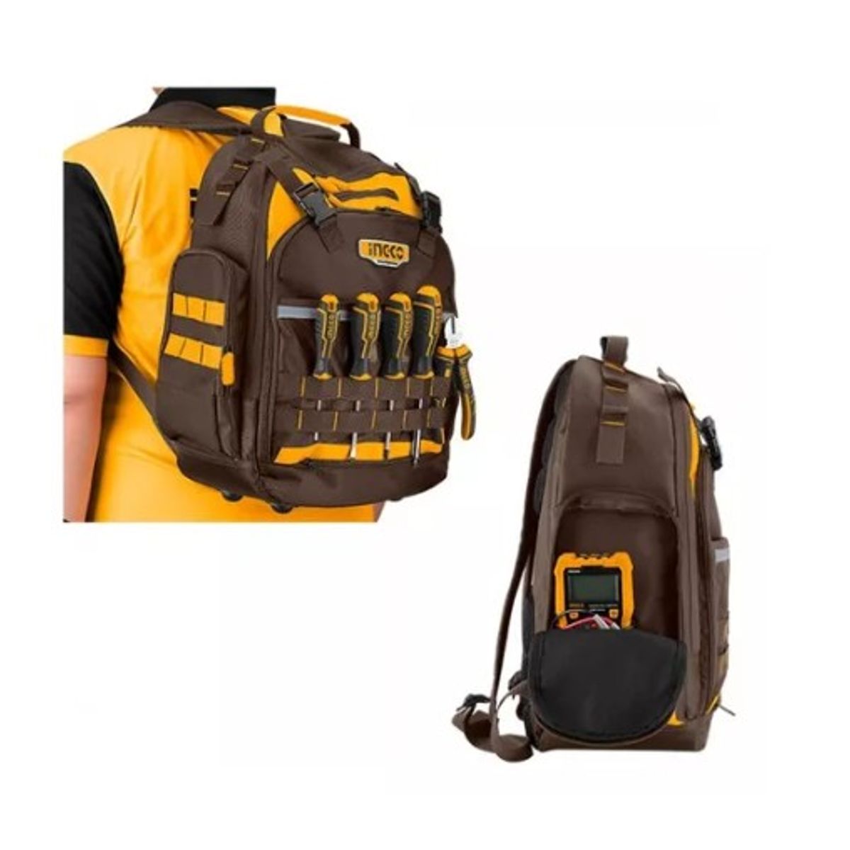 INGCO - Mochila Porta Herramientas Industrial 8Kg 380X170X460Mm