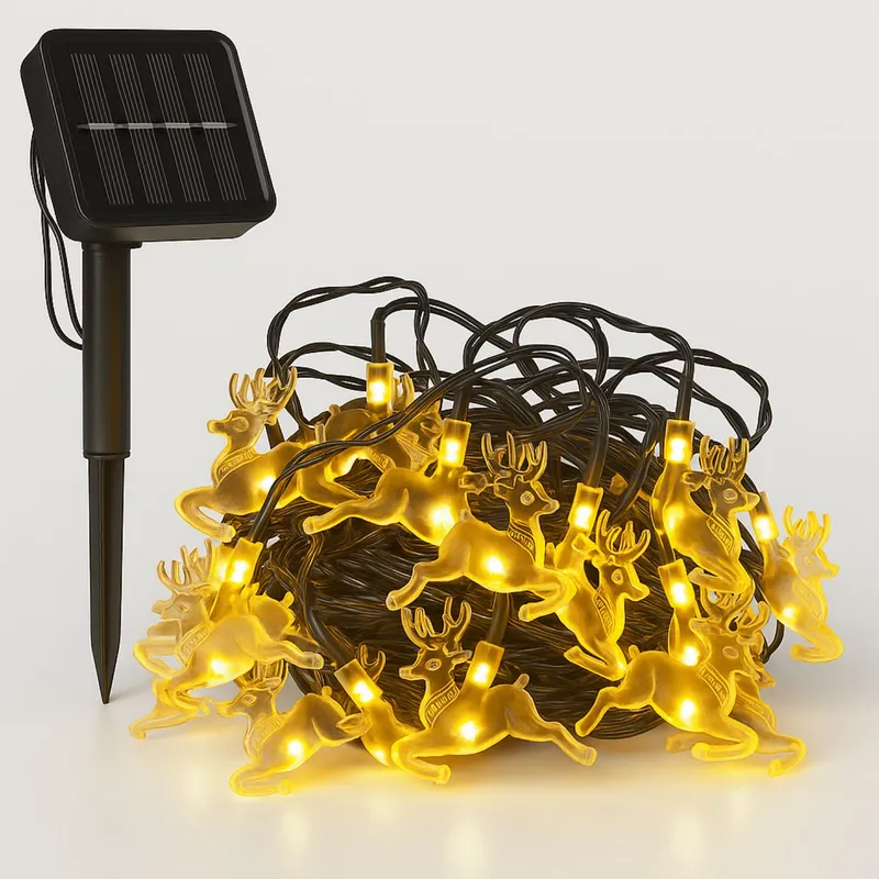 GENERICO - Luces Navidad Led Reno Solar 4M Calida Decoracion Eventos
