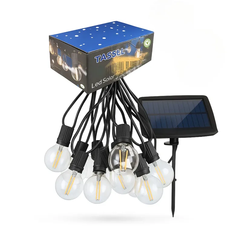 GENERICO - Guirnalda Solar Luces 20 Led 7 M Calida Navidad Decoracion