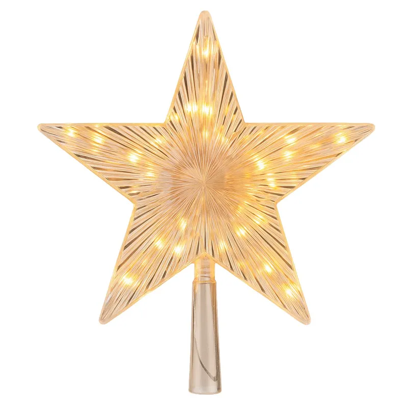 GENERICO - Estrella Punta Arbol Led Calida Navidad A Pilas Decoracion