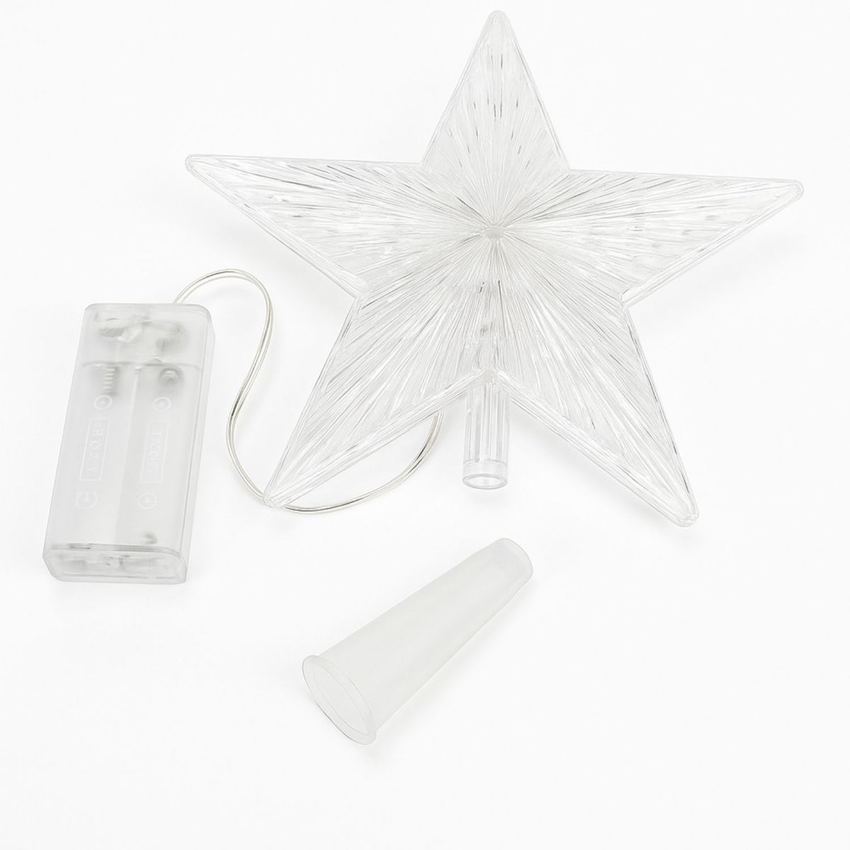 GENERICO - Set 3 Estrellas Punta Arbol Calida 15cm Pilas Decoracion