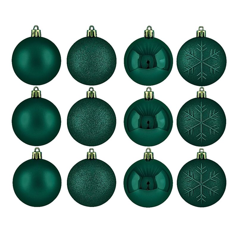 GENERICO - 16 Esferas Bambalinas Adorno Navideño Verde 6cm Decoracion