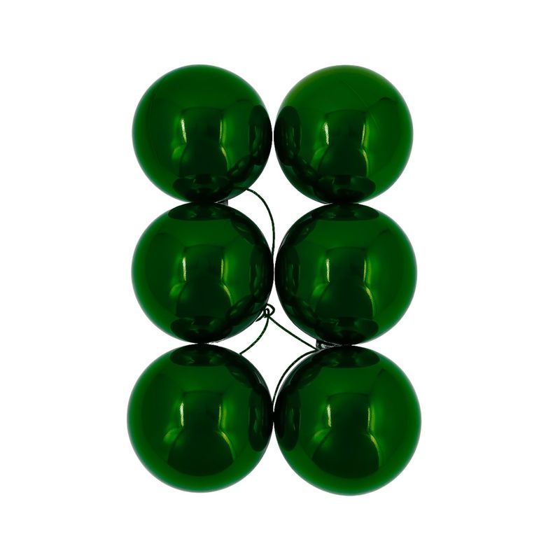 GENERICO - 6 Esferas Navideñas Bambalina 4cm Adorno Verde Decoracion