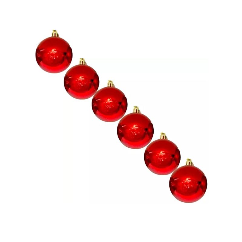 GENERICO - 6 Esferas Navideñas Bambalinas 4cm Adorno Rojo Decoracion