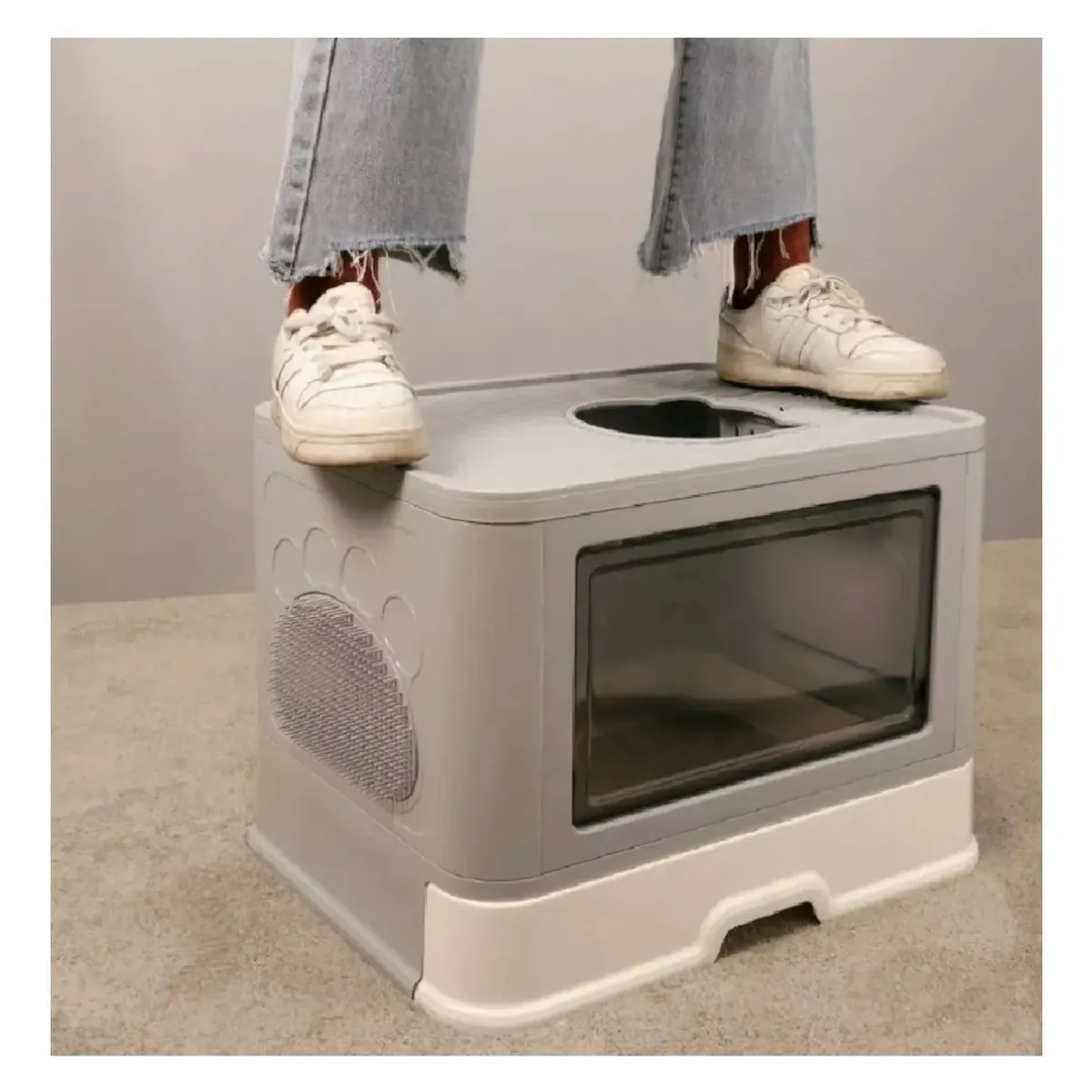 EVERSO - Arenero Cerrado Gatos Cupula Baño Sanitario Xl Base Movil