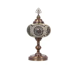 TURKUAZ - Lámpara turca de mesa XL ámbar + ampolleta