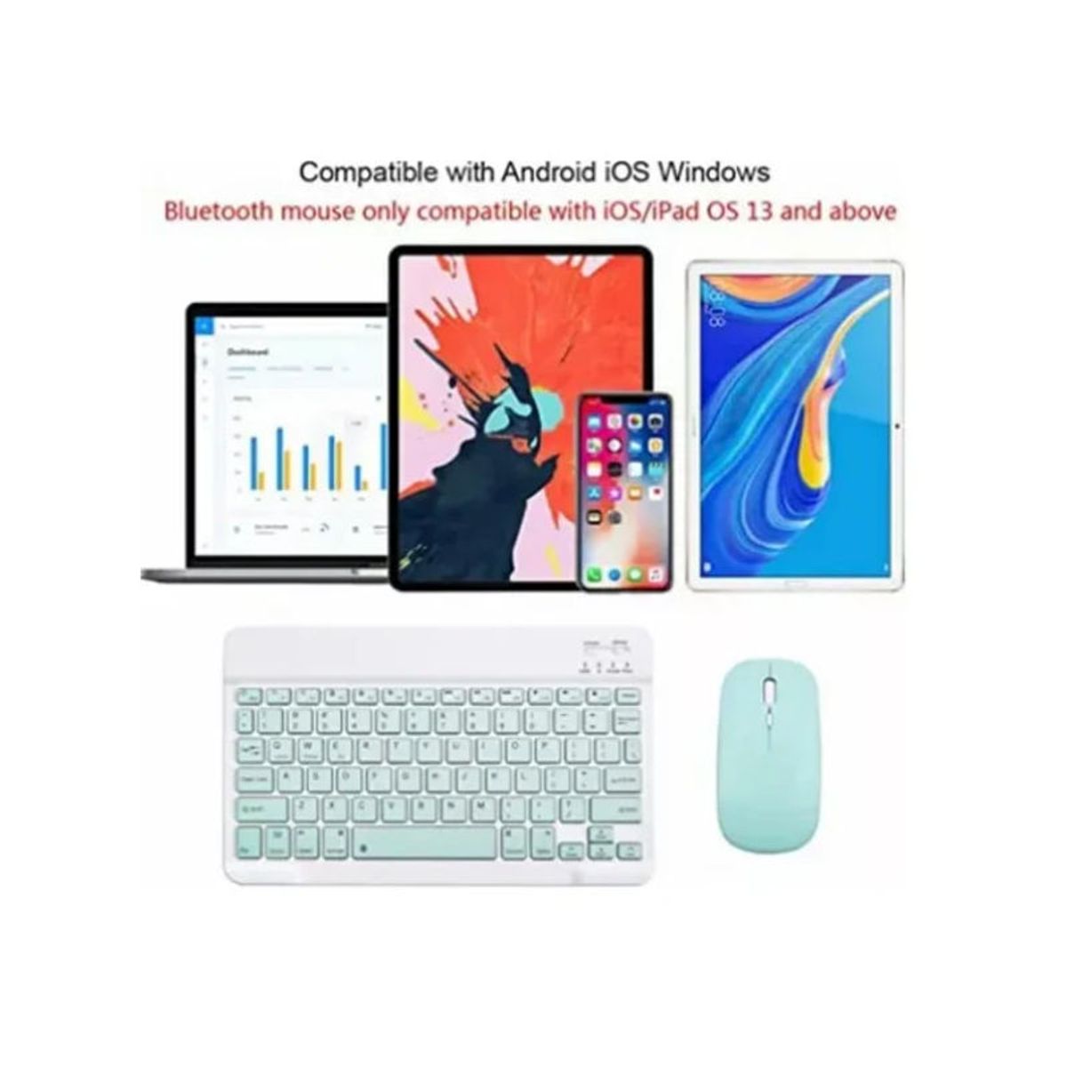 FACTORYTECH - Kit Teclado Mouse Bluetooth para Tablet iPad Verde Goforit