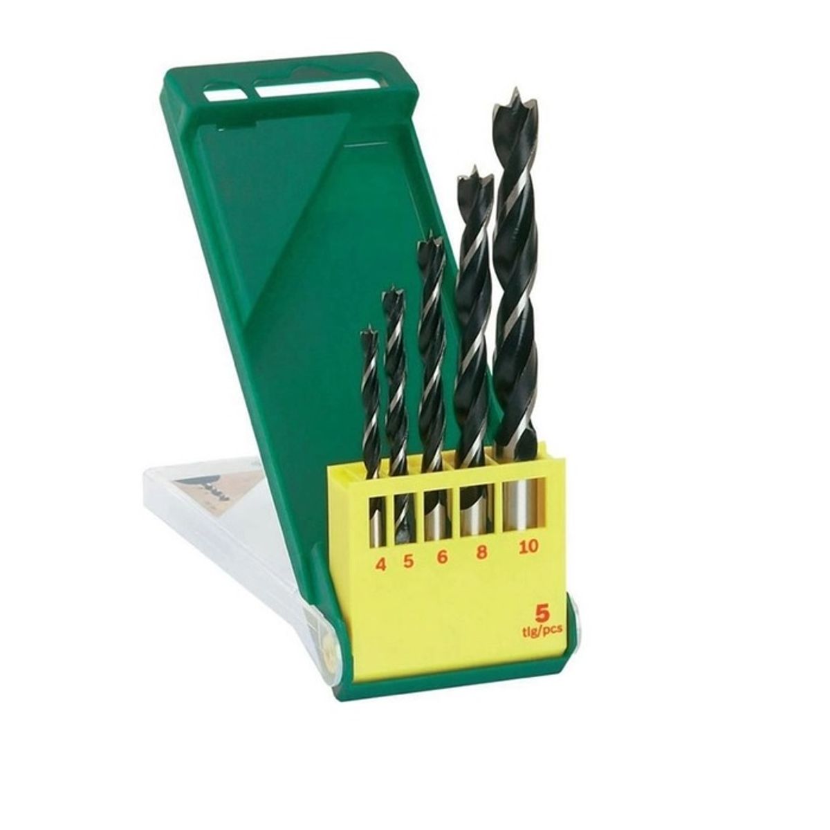 BOSCH - Set 5 Brocas Madera 4-10mm + Estuche Plástico Bosch 2607019440
