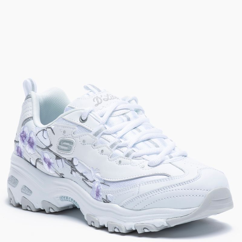 SKECHERS - Zapatilla Urbana Mujer Cuero Blanca