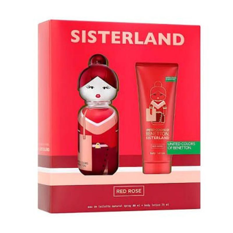 BENETTON - BENETTON SISTERLAND RED ROSE ESTUCHE EDT 80ML+LOCION 75ML