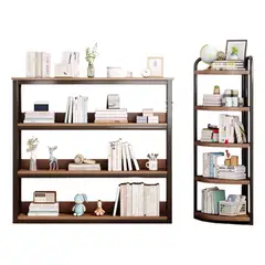 GENERICO - Estante Esquinero De Metal Y Madera 5 Niveles 138x41.4x41.4
