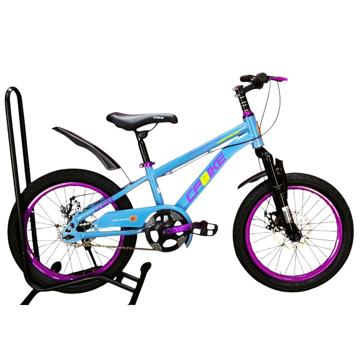 GENERICO - Bicicleta Aro 18 CfBike con Freno Disco Celeste Log Lila