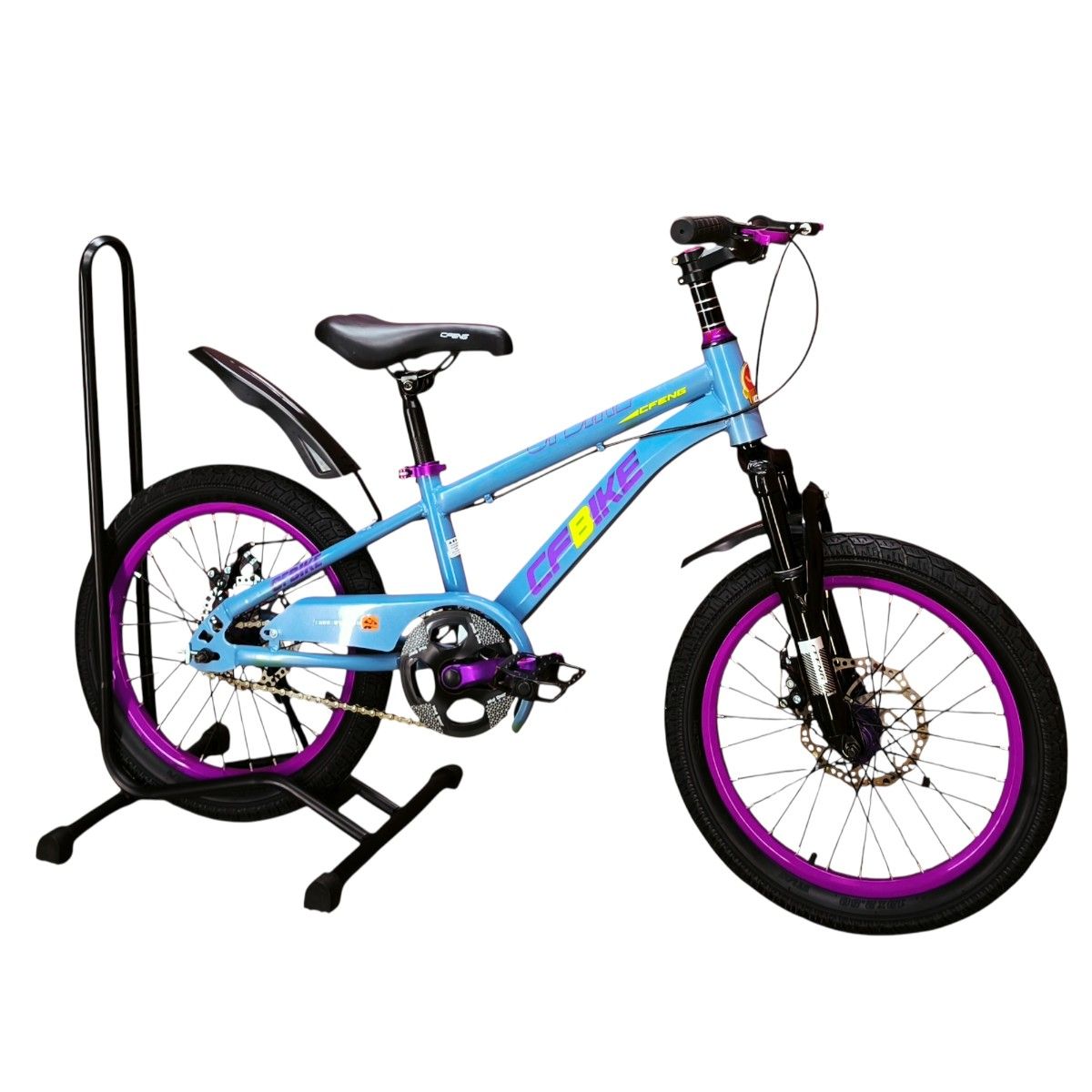 GENERICO - Bicicleta Aro 18 CfBike con Freno Disco Celeste Log Lila