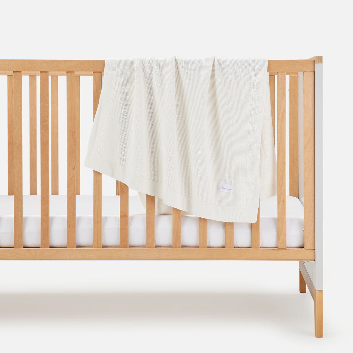 BABYROSEN - Manta Tejida Bambú Blanco 80 x 100 cm