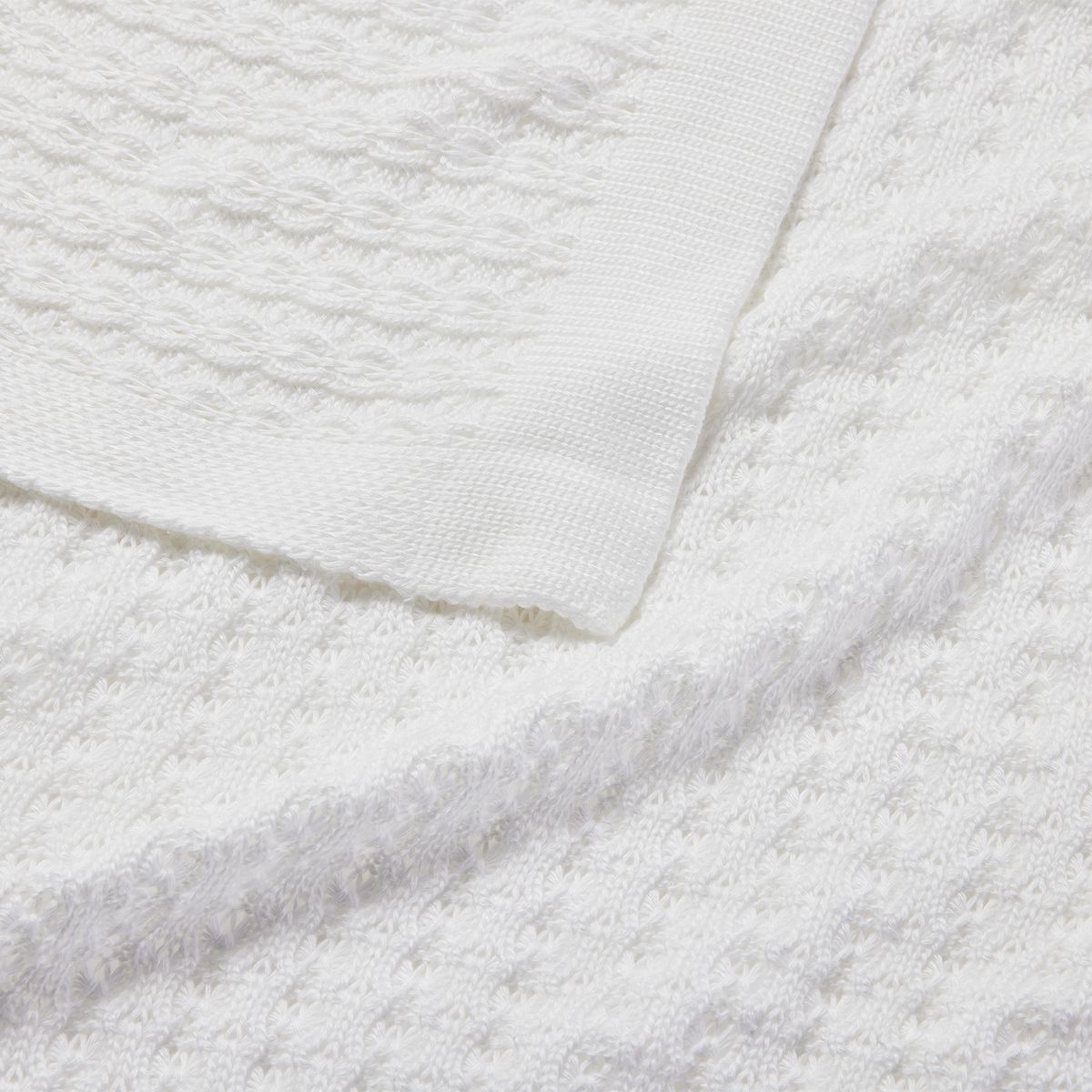 BABYROSEN - Manta Tejido De Punto Bambú Blanc 80 x 100 cm