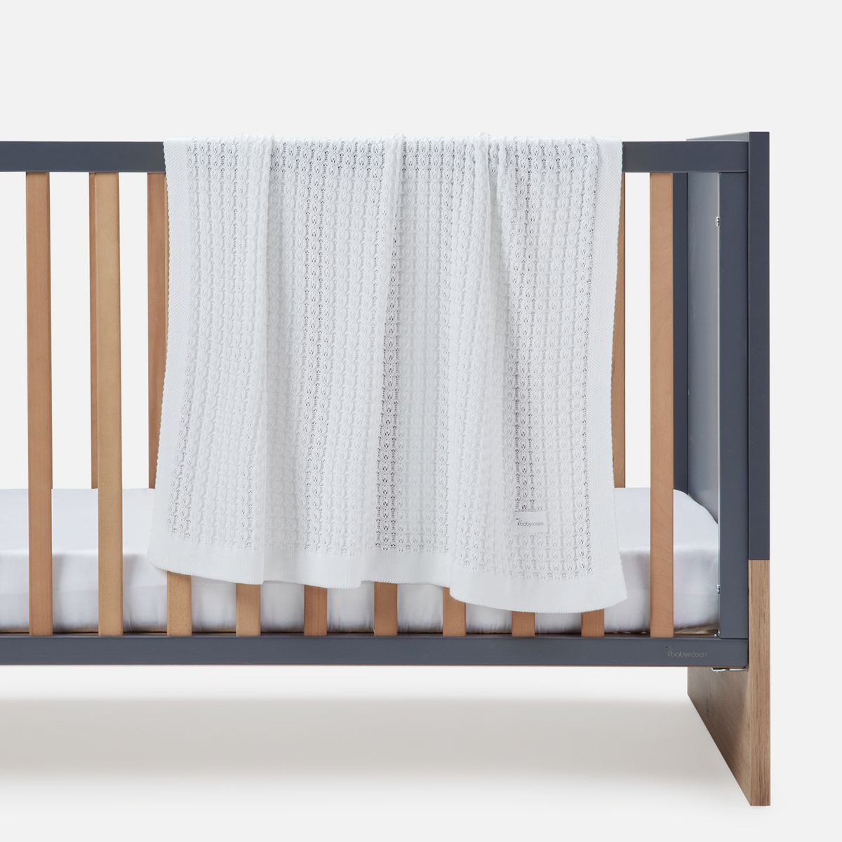 BABYROSEN - Manta Tejido De Punto Bambú Blanc 80 x 100 cm